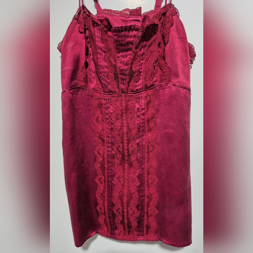 White House Black Market Elegant Burgundy Lace Camisole